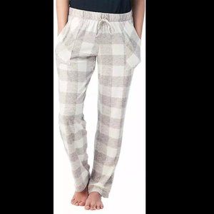 SOILED Lucky Brand Women Sleep Pajajma Lounge Pants Gray Plaid Size L $80 FFF011